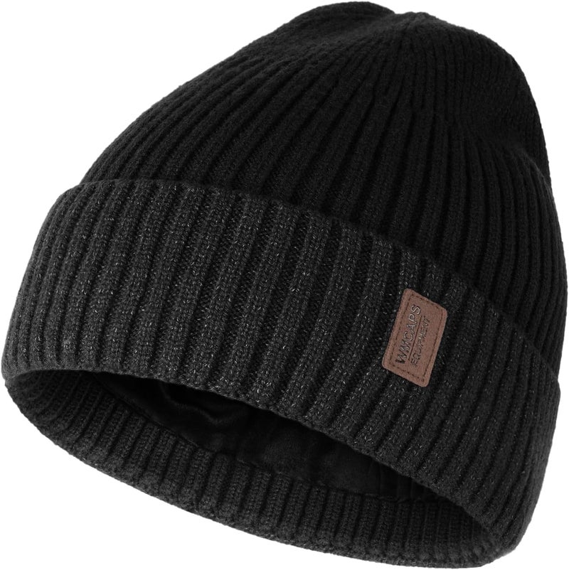 Wmcaps Warm Beanie for Men Women, Fleece Lined Beanie Warm Winter Caps Unisex Fashion Knit Cuffed Cap - Image 1